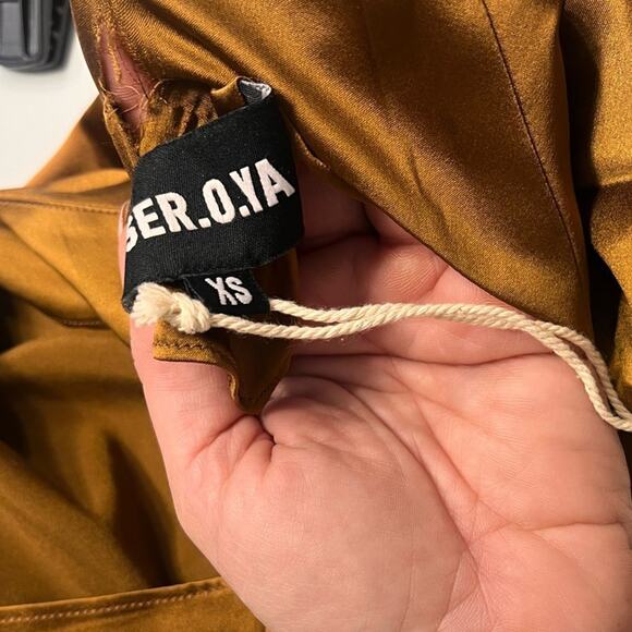 SER.O.YA Bronze Callie Silk Slip Dress, NWT XS - Picture 6 of 13